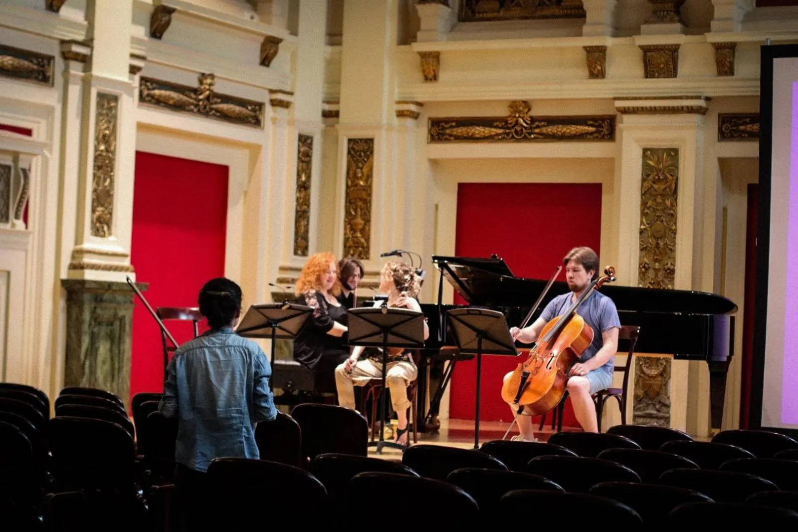Louise Chisson giving a violin lesson in Vienna